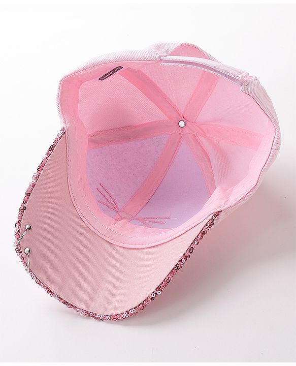 Babyhug Baseball Sequine Design Cap Red - Circumference 51 cm