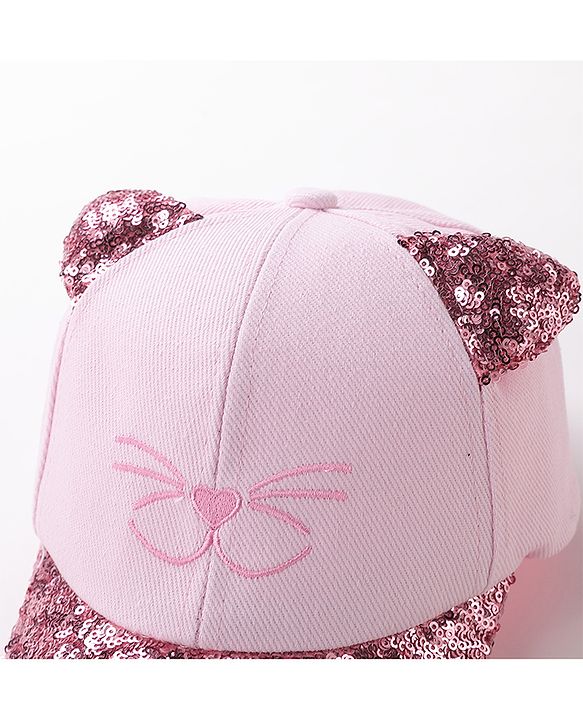 Babyhug Baseball Sequine Design Cap Red - Circumference 51 cm