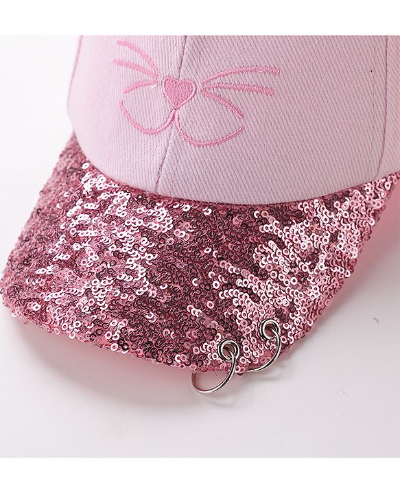 Babyhug Baseball Sequine Design Cap Red - Circumference 51 cm