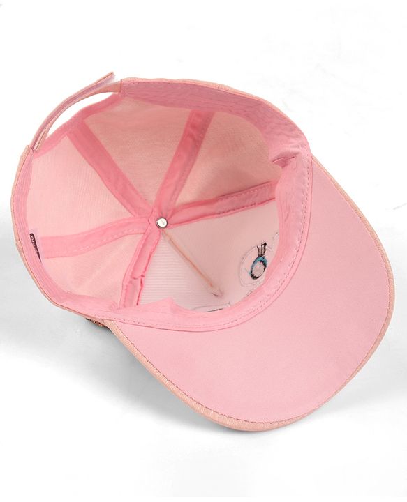Babyhug Baseball Cap Ear Applique & Kitty Embroidery Pink- Cap Circumference 51 cm