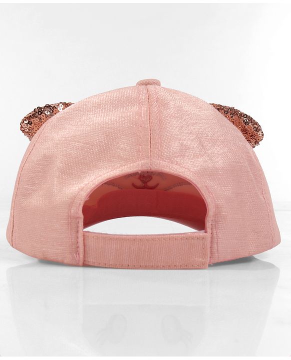 Babyhug Baseball Cap Ear Applique & Kitty Embroidery Pink- Cap Circumference 51 cm