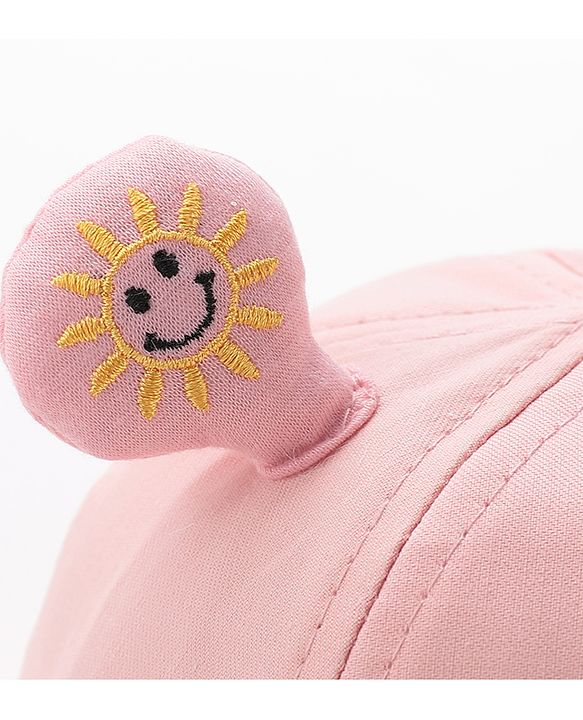 Babyhug Teddy Embroidered Baseball Cap Pink - Circumference 46 cm