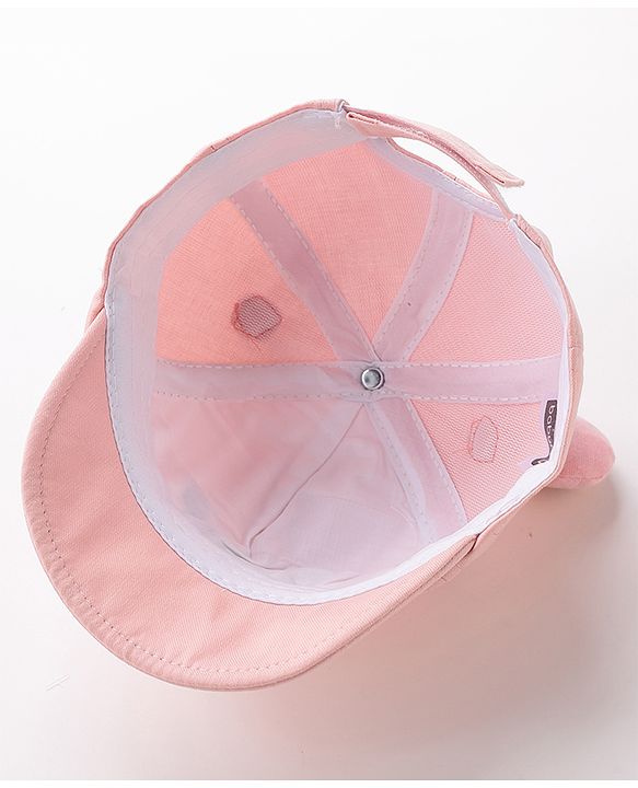 Babyhug Teddy Embroidered Baseball Cap Pink - Circumference 46 cm