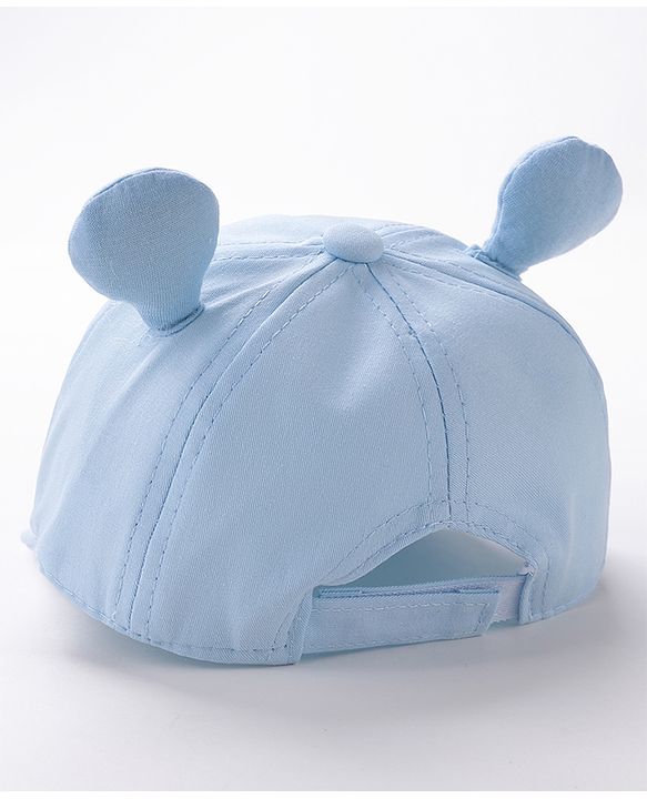 Babyhug Teddy Embroidered Baseball Cap Blue - Circumference 46 cm