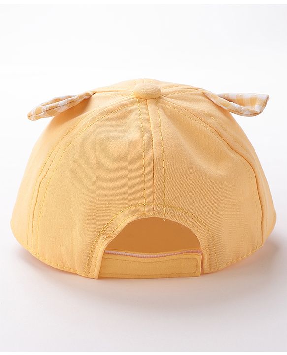 Babyhug Cute Panda Embroidered Baseball Cap Yellow - Circumference 46 cm