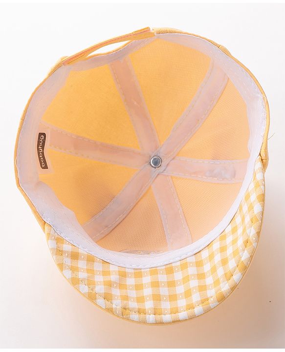 Babyhug Cute Panda Embroidered Baseball Cap Yellow - Circumference 46 cm