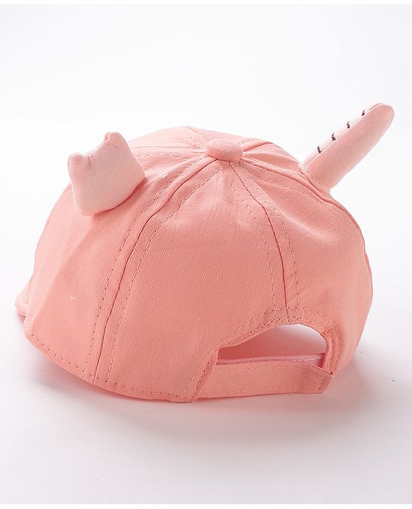 Babyhug Baseball Cap Kitty Embroidery & Applique Orange- Cap Circumference 46 cm