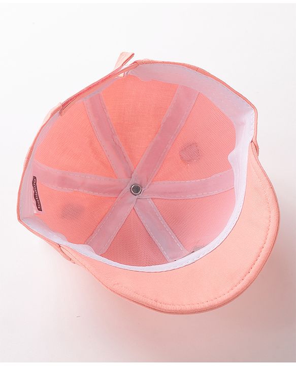 Babyhug Baseball Cap Kitty Embroidery & Applique Orange- Cap Circumference 46 cm