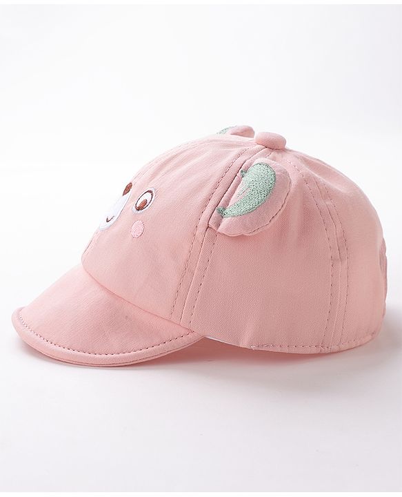 Babyhug Teddy Embroidered Baseball Cap Pink - Circumference 46 cm