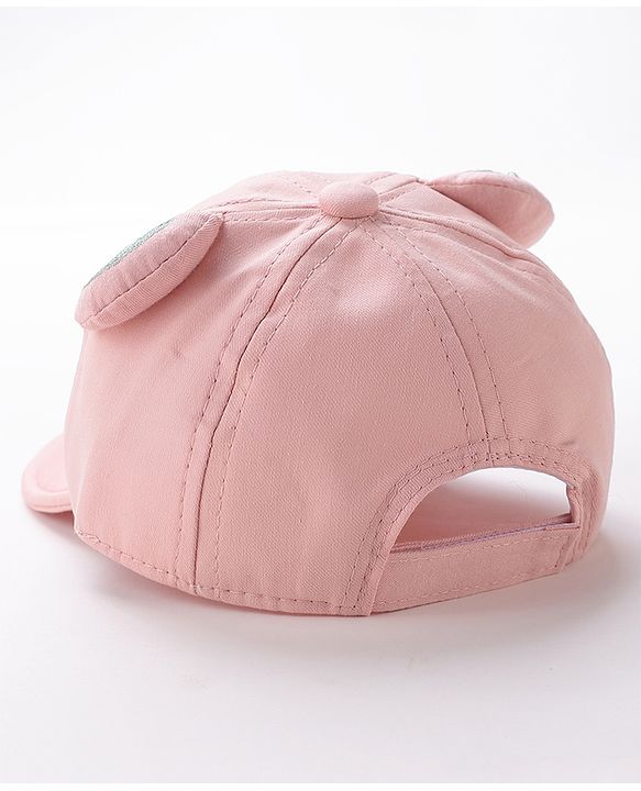 Babyhug Teddy Embroidered Baseball Cap Pink - Circumference 46 cm