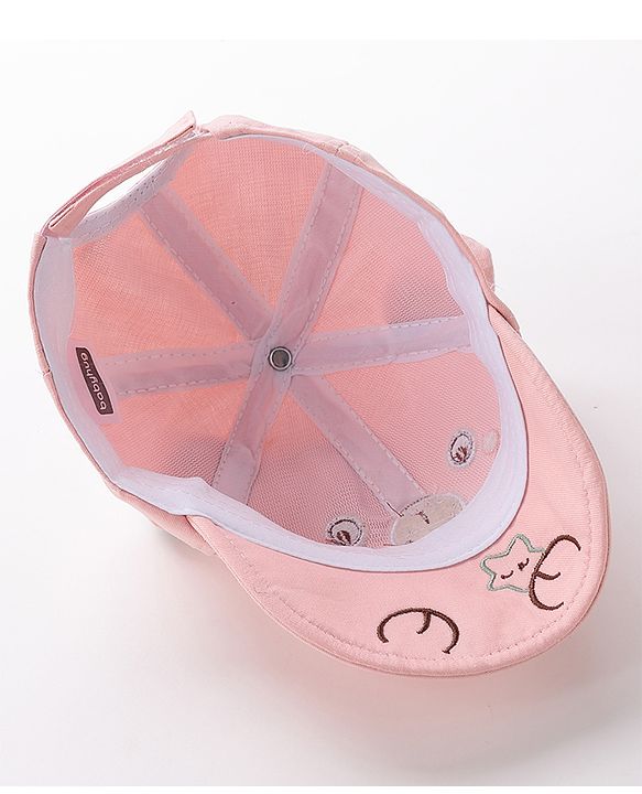 Babyhug Teddy Embroidered Baseball Cap Pink - Circumference 46 cm