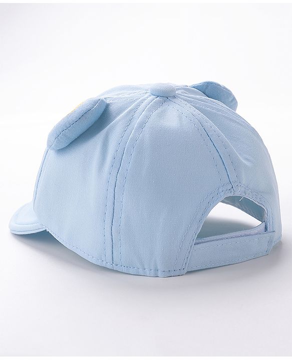 Babyhug Teddy Embroidered Baseball Cap Blue - Circumference 46 cm