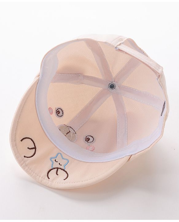 Babyhug Teddy Embroidered Baseball Cap Beige - Circumference 46 cm