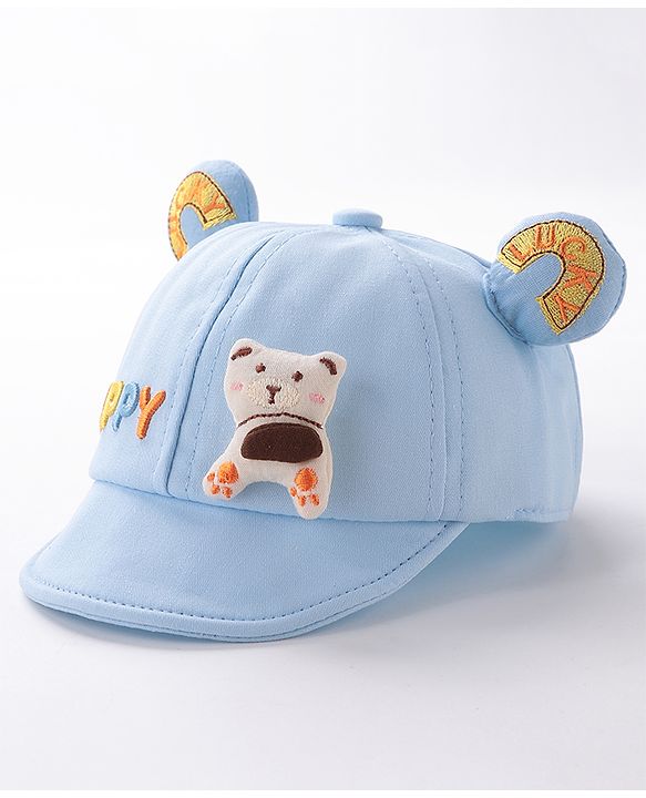 Babyhug Puppy Embroidered Baseball Cap Blue - Circumference 46 cm