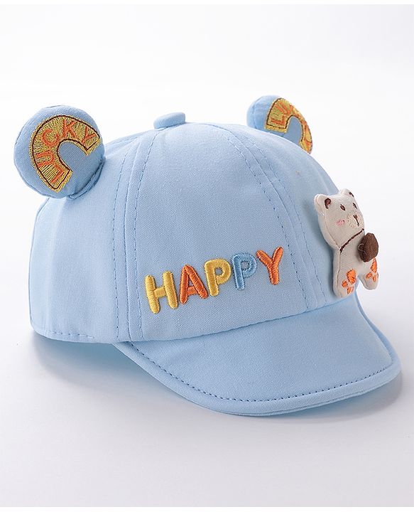 Babyhug Puppy Embroidered Baseball Cap Blue - Circumference 46 cm