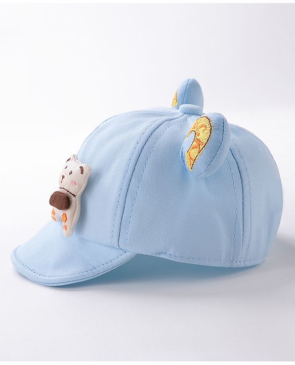 Babyhug Puppy Embroidered Baseball Cap Blue - Circumference 46 cm