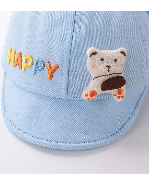 Babyhug Puppy Embroidered Baseball Cap Blue - Circumference 46 cm