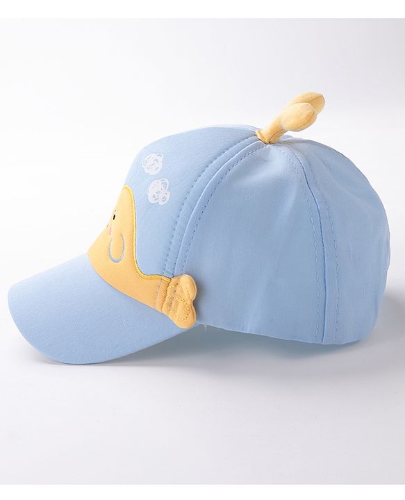 Babyhug Whale Embroidery With Text Print Cap - Blue