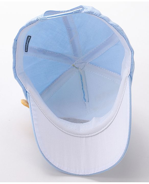 Babyhug Whale Embroidery With Text Print Cap - Blue