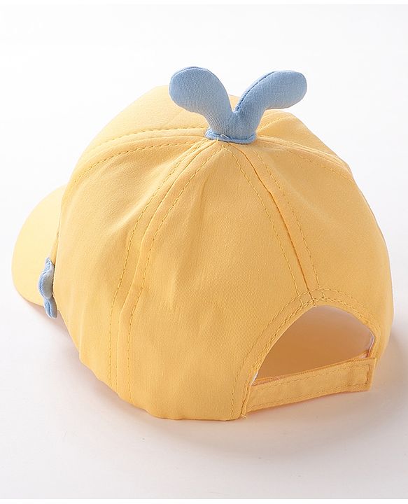 Babyhug Whale Embroidery With Text Print Cap - Yellow