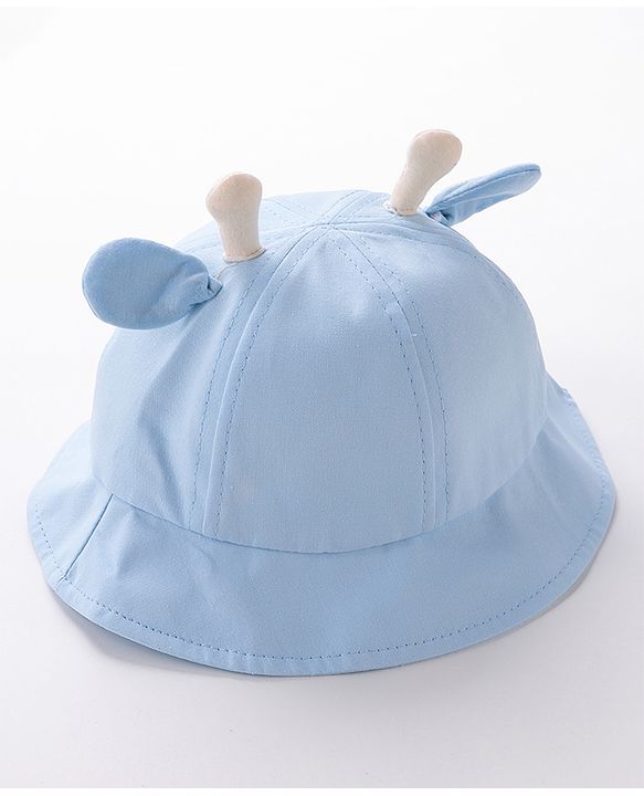 Babyhug Hello Giraffe Embroidered Bucket Hat Blue - Diameter 17 cm