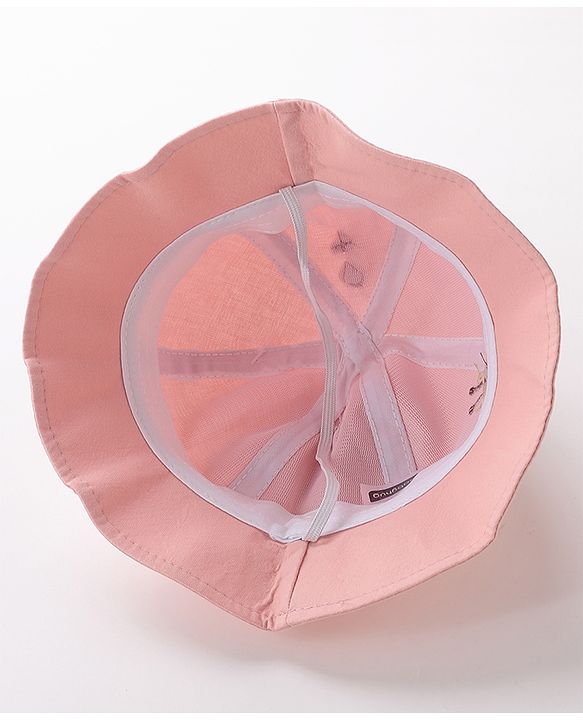 Babyhug Hello Giraffe Embroidered Bucket Hat Pink - Diameter 17 cm