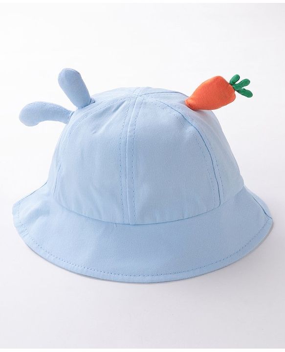 Babyhug Bucket Hat Bunny Design Blue - Diameter 17 cm