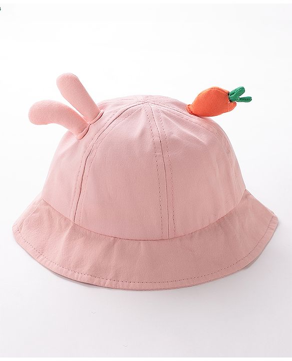 Babyhug Bucket Hat Bunny Design Pink - Diameter 17 cm