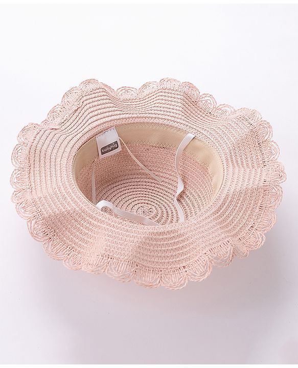 Babyhug Straw Hat With Bow & Purse - Brown