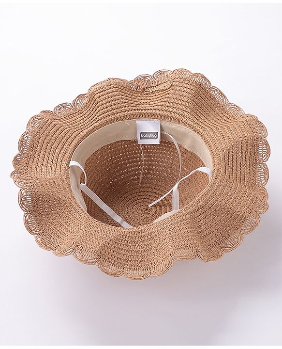 Babyhug Straw Hat With Bow & Purse - Cream