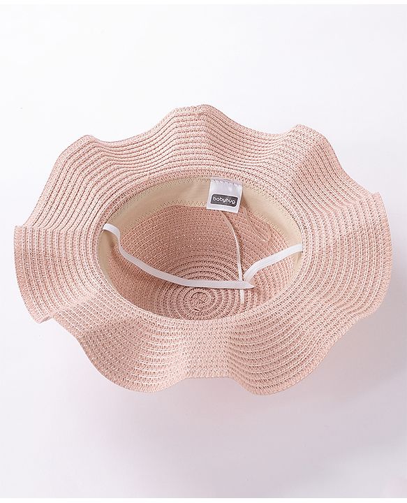 Babyhug Straw Hat With Pom Pom Applique & Purse - Pink