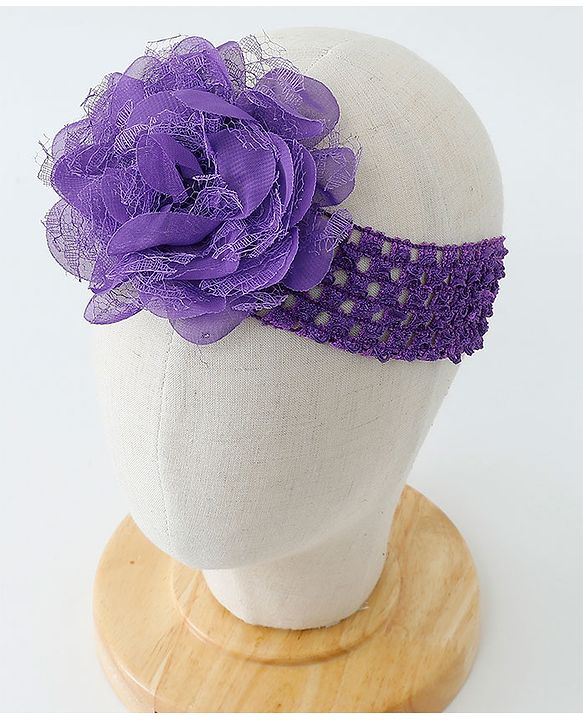 Babyhug Net Flower Applique Headbands Pack Of 3 - Multicolor