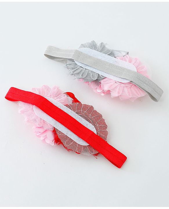 Babyhug Flower Applique Headbands Pack Of 2 - Multicolor