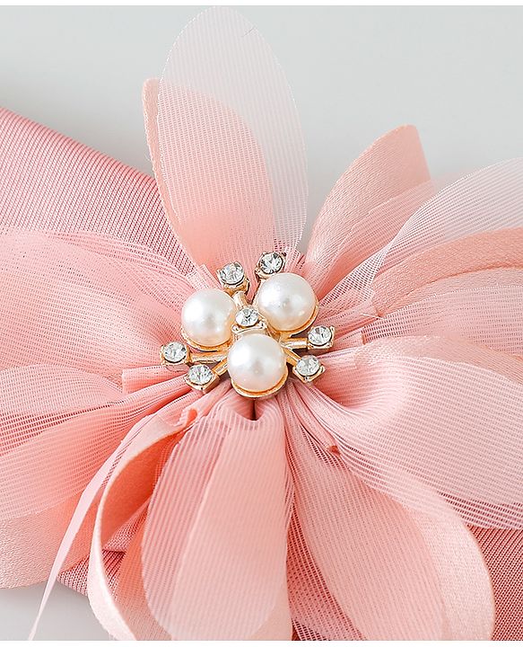 Babyhug Headbands with Flower Applique Free Size Pack of 3 - Peach & White