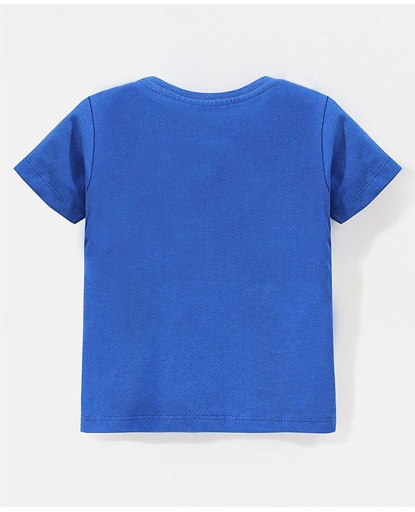 Babyhug Cotton Half Sleeves T-Shirt Text Print- Navy Blue