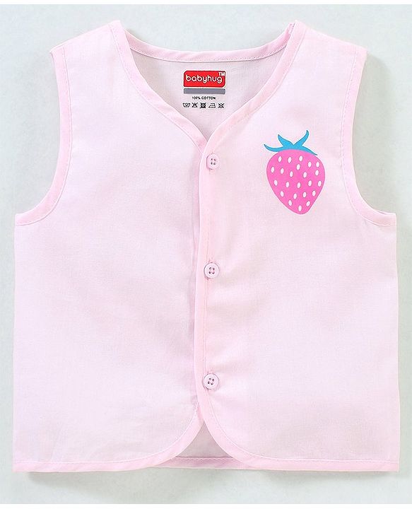 Babyhug 100% Cotton Woven Sleeveless Jhabla Polka Dot Print Pack Of 3 - Pink & White