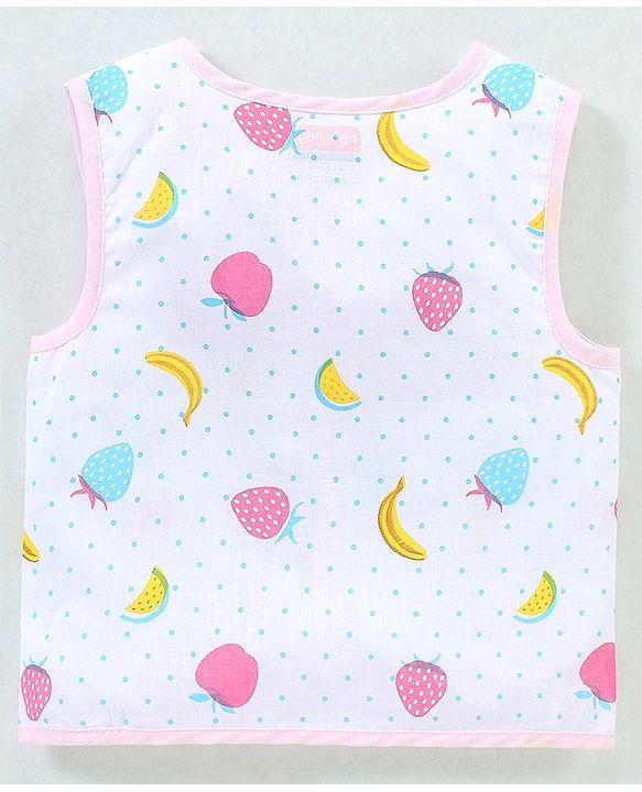 Babyhug 100% Cotton Woven Sleeveless Jhabla Polka Dot Print Pack Of 3 - Pink & White