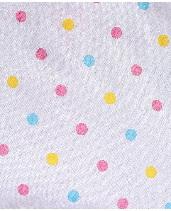 Babyhug 100% Cotton Woven Sleeveless Jhabla Polka Dot Print Pack Of 3 - Pink & White