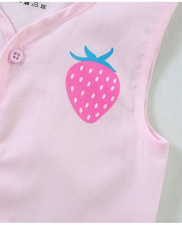 Babyhug 100% Cotton Woven Sleeveless Jhabla Polka Dot Print Pack Of 3 - Pink & White