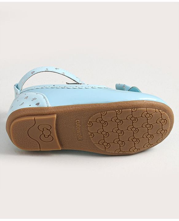 Cute Walk by Babyhug Buckled Closure Bellies With Bow Applique- Sky Blue