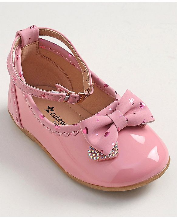 Cute Walk by Babyhug Buckled Closure Bellies With Bow Applique- Sky Blue