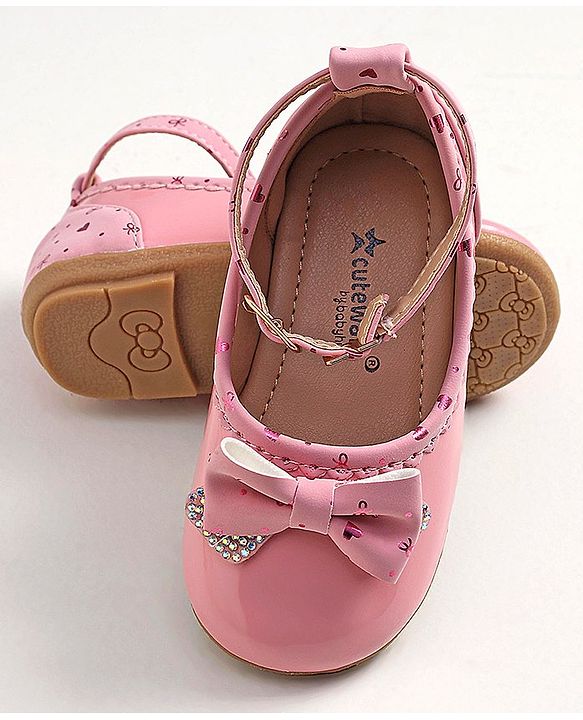 Cute Walk by Babyhug Buckled Closure Bellies With Bow Applique- Sky Blue