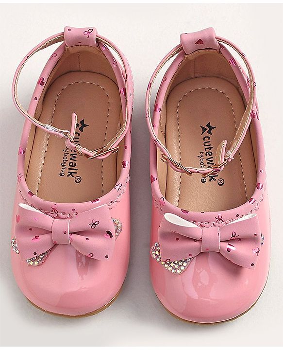 Cute Walk by Babyhug Buckled Closure Bellies With Bow Applique- Sky Blue
