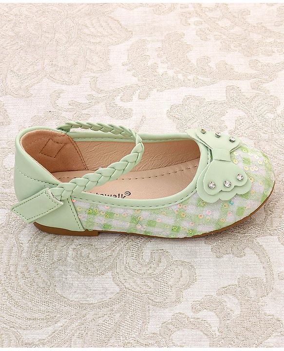 Cute Walk by Babyhug Velcro Closure Bellies With Bow Applique- Yellow