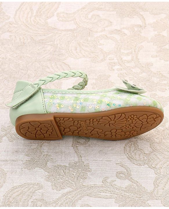 Cute Walk by Babyhug Velcro Closure Bellies With Bow Applique- Yellow