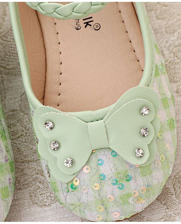 Cute Walk by Babyhug Velcro Closure Bellies With Bow Applique- Yellow