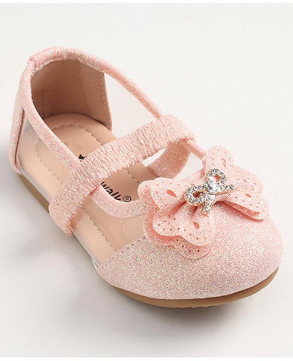 Cute Walk by Babyhug Slip On Bellies With Bow Applique- Pink