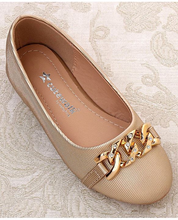 Cute Walk by Babyhug Slip on Bellies With Applique- Golden
