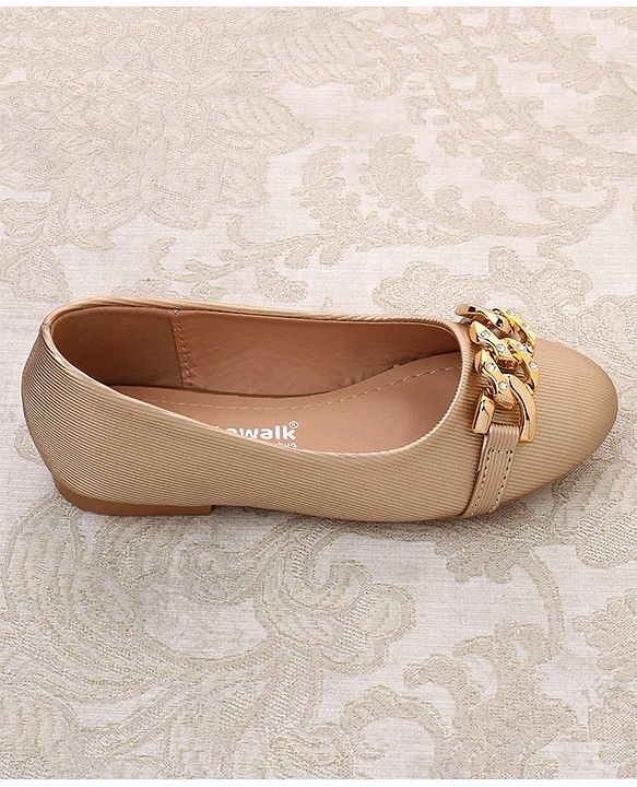 Cute Walk by Babyhug Slip on Bellies With Applique- Golden