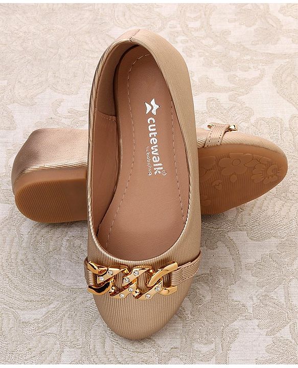 Cute Walk by Babyhug Slip on Bellies With Applique- Golden